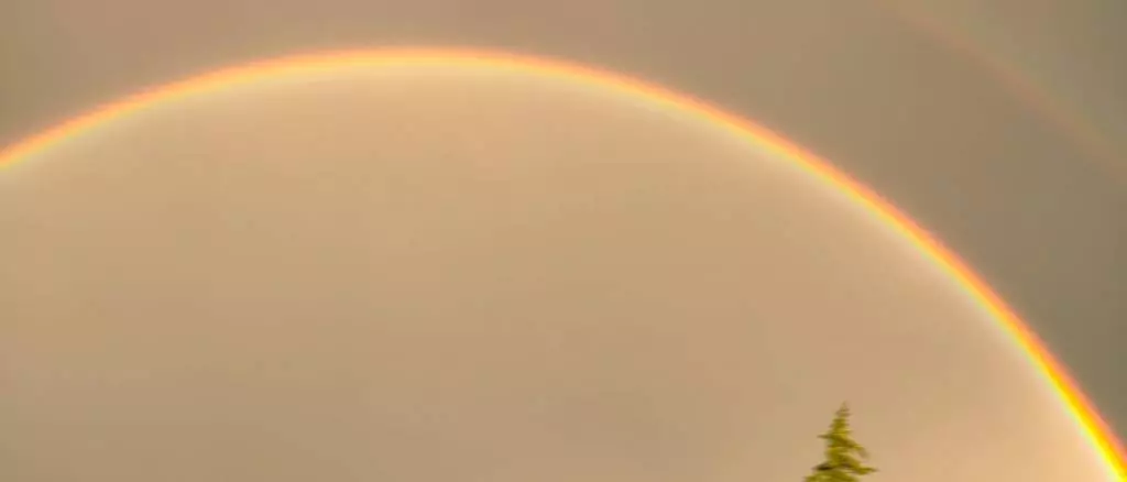 Rainbow in a dark sky