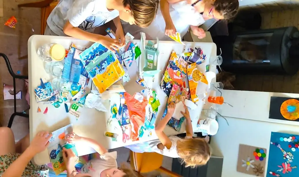 Collage workshop with kids